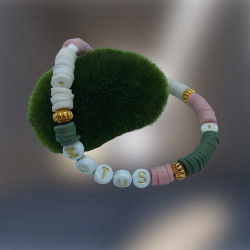 Bracelet Heishi Vert Rose by Nomade