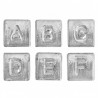 Perles lettres acryliques argent 6x6mm/125p
