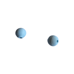 Perle Ronde Nervurée Bleu...