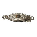 Fermoir allongé 1 rang argenté 20mm