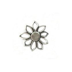 Fleur vieil argent 55mm