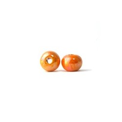 Perle céramique 12mm orange émaillé