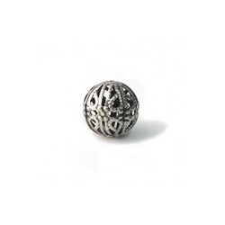 Perle boule métal filigrane 16mm