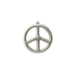 Pendentif métal rond Peace and love 35mm