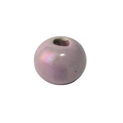 Perle céramique 16mm rose émaillé